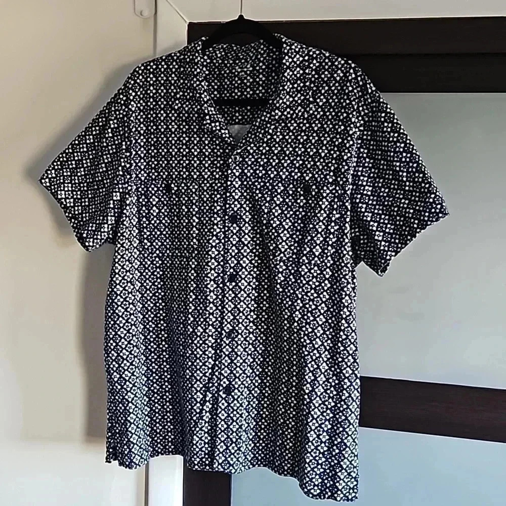 Rare J. Crew terry floral cotton camp collar shirt XXL NWOT - Picture 1 of 6